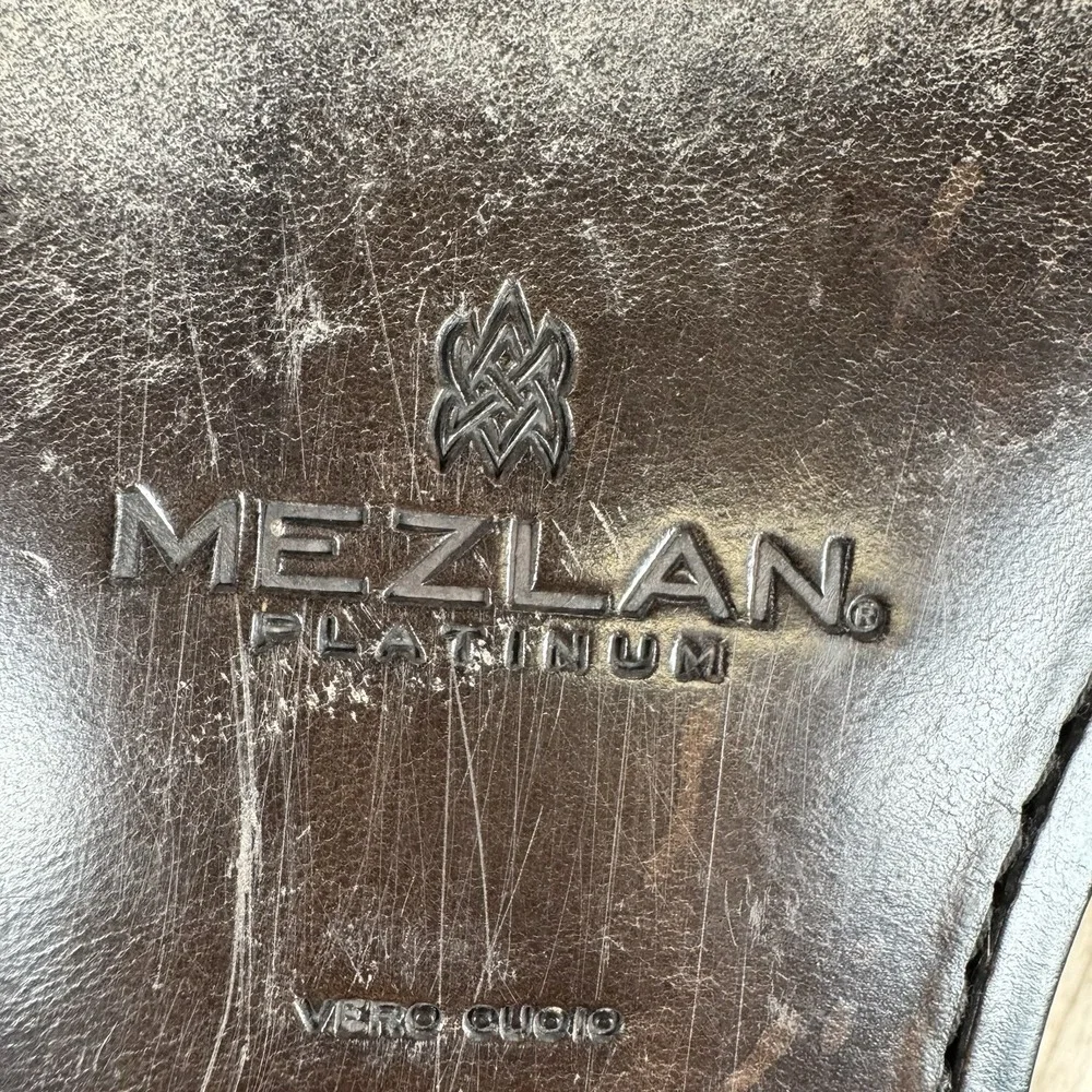 Mezlan Platinum Dress Shoes Mens 13 M Brown Caspeo Oxford Square Toe Eel‎ Skin